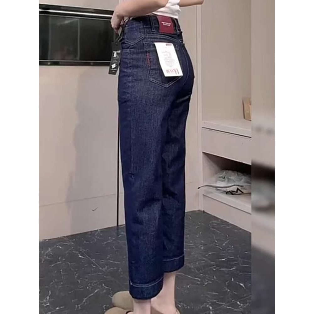 Plus Size calças de brim femininas 2025 início do outono novo estilo gordura mm cintura alta forma pêra mais magro olhar