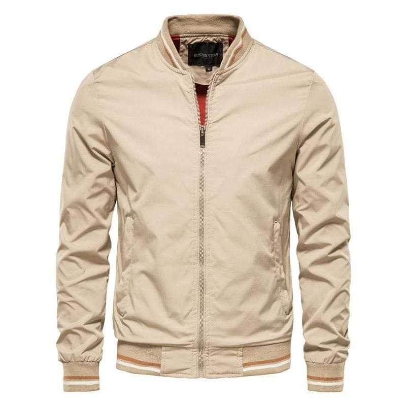 Jaqueta masculina Street Wear primavera outono Retro Casual gola alta jaqueta moda na moda uniforme de beisebol blusão c