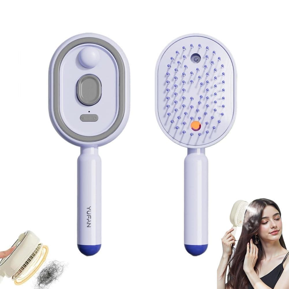 Escova a Vapor Elétrica, Pente com Almofada de Ar Recarregável para Mulheres, Pente Antiestático 3 em 1 para Desembaraça