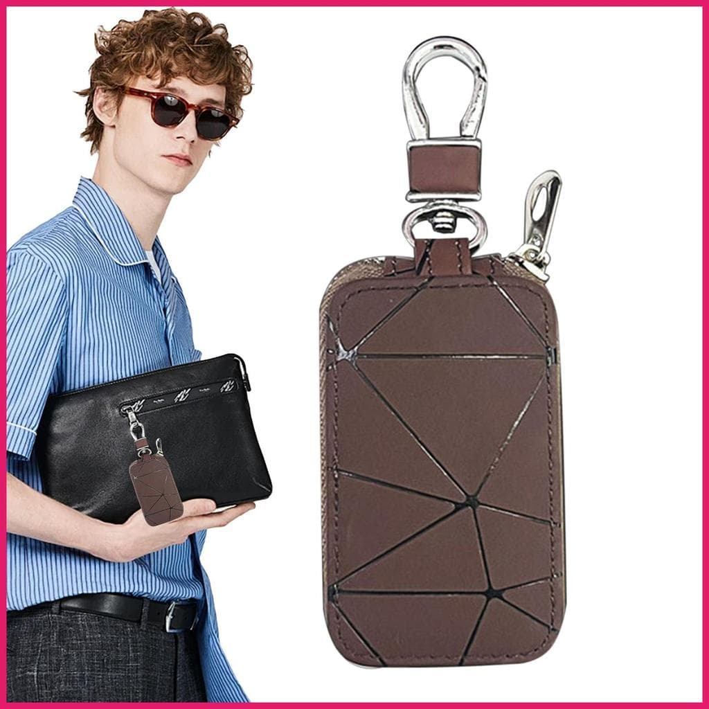Bolsa Para Chave De Carro , Estojo De Armazenamento Geométrico , Couro PU , Porta-Chaves Mulheres , Homens , Motoristas