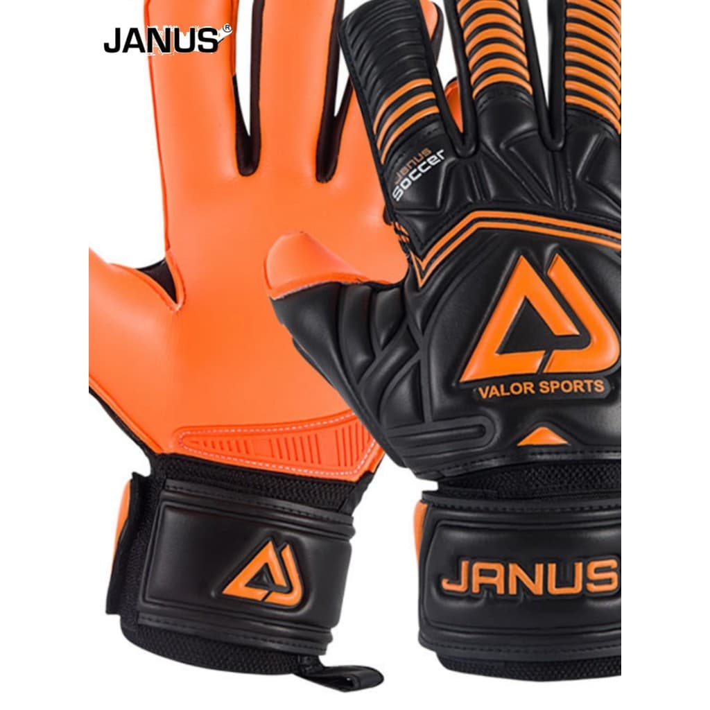 JANUS contato completo látex dedo guarda remoção Inseam adulto competição nível futebol goleiro luvas goleiro