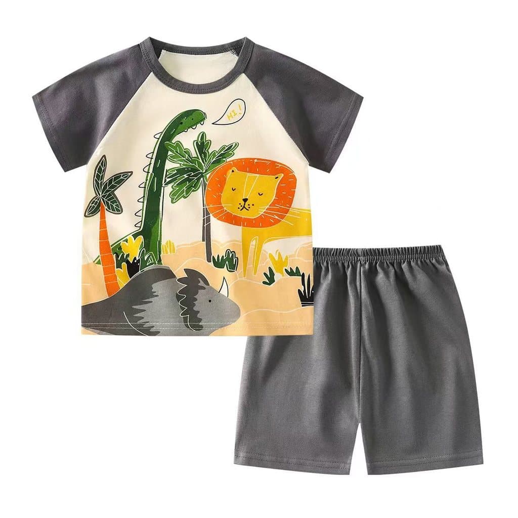 Meninos 2026 verão novo estilo terno crianças estilo ocidental bebê listrado de manga curta Casual estilo fino Anti-Mosq