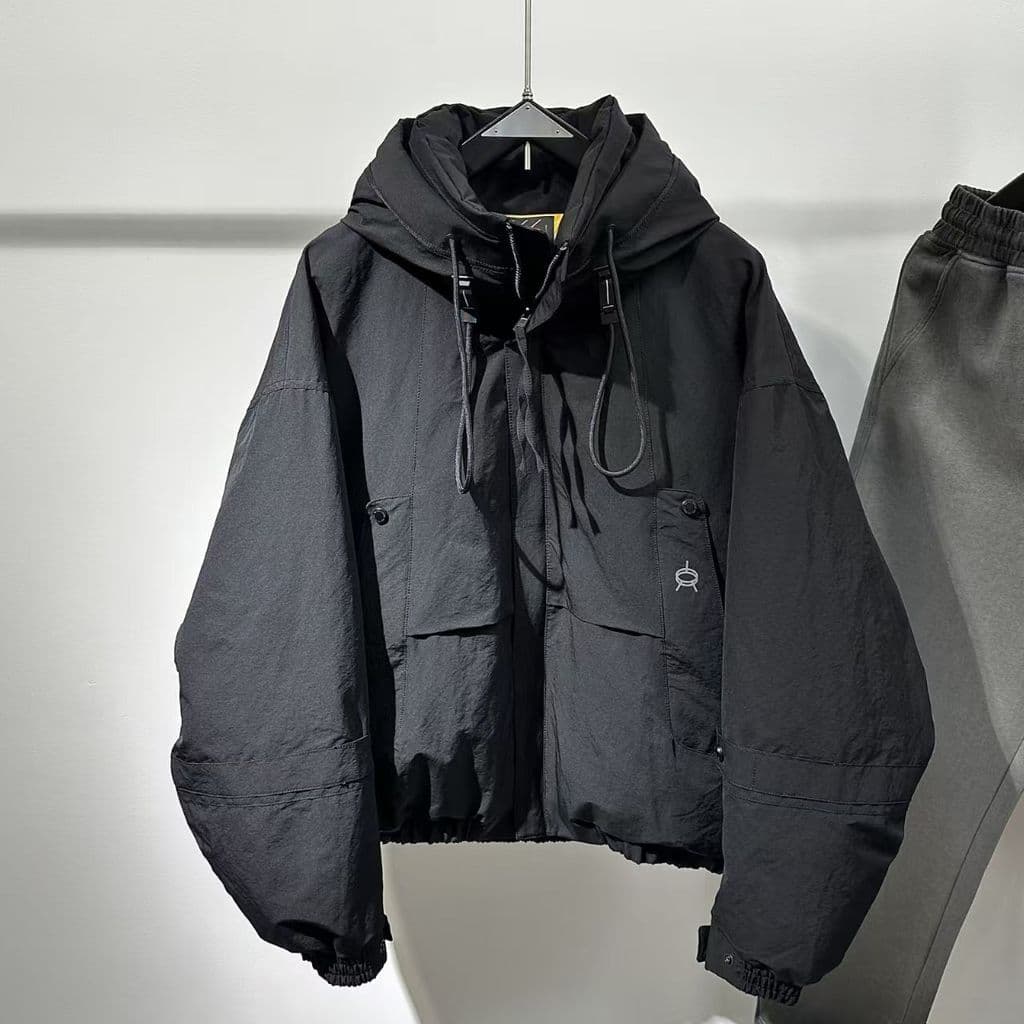 Street Wear 2026 inverno com capuz Casual perfil para baixo masculino versão coreana série de montanha bonito moda All-M