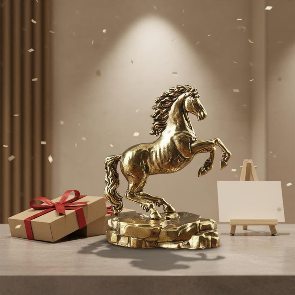 Símbolo Da Prosperidade Sucesso Cavalo Ornamento Acabamento De Cobre Decoração De Casa Material De Longa Duração Para En
