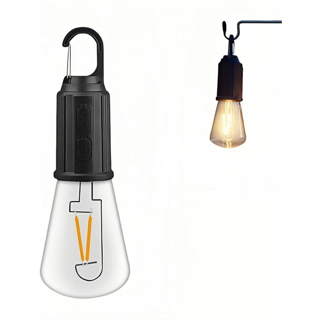 Lanterna LED Portátil para Camping, Gancho para Pendurar em Qualquer Lugar, Recarregável via USB-C, 3 Modos de Brilho, R
