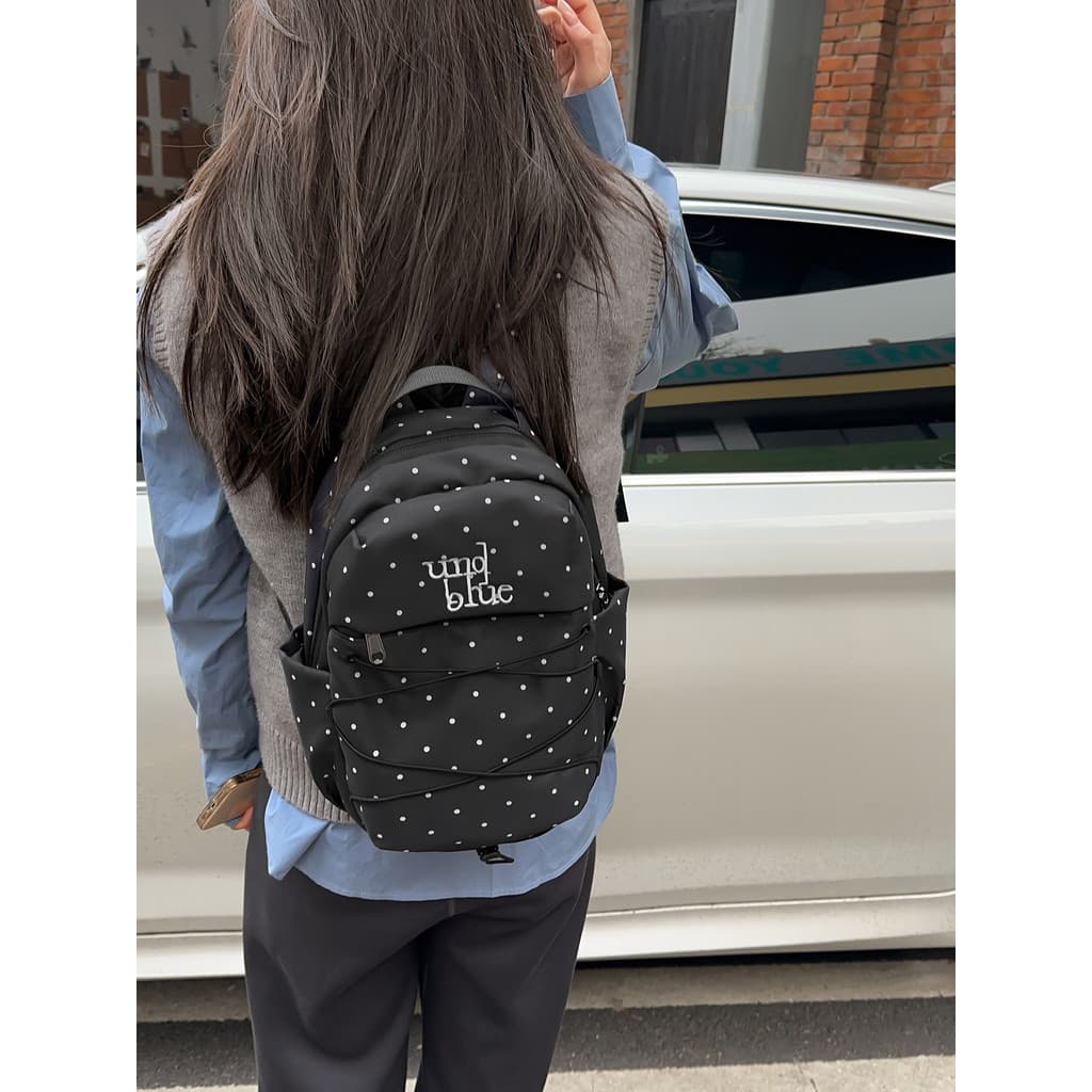 Meninas mochila pequena 2026 primavera verão novo estilo estilo coreano ins menina bolinhas saco de escola luz All-Match