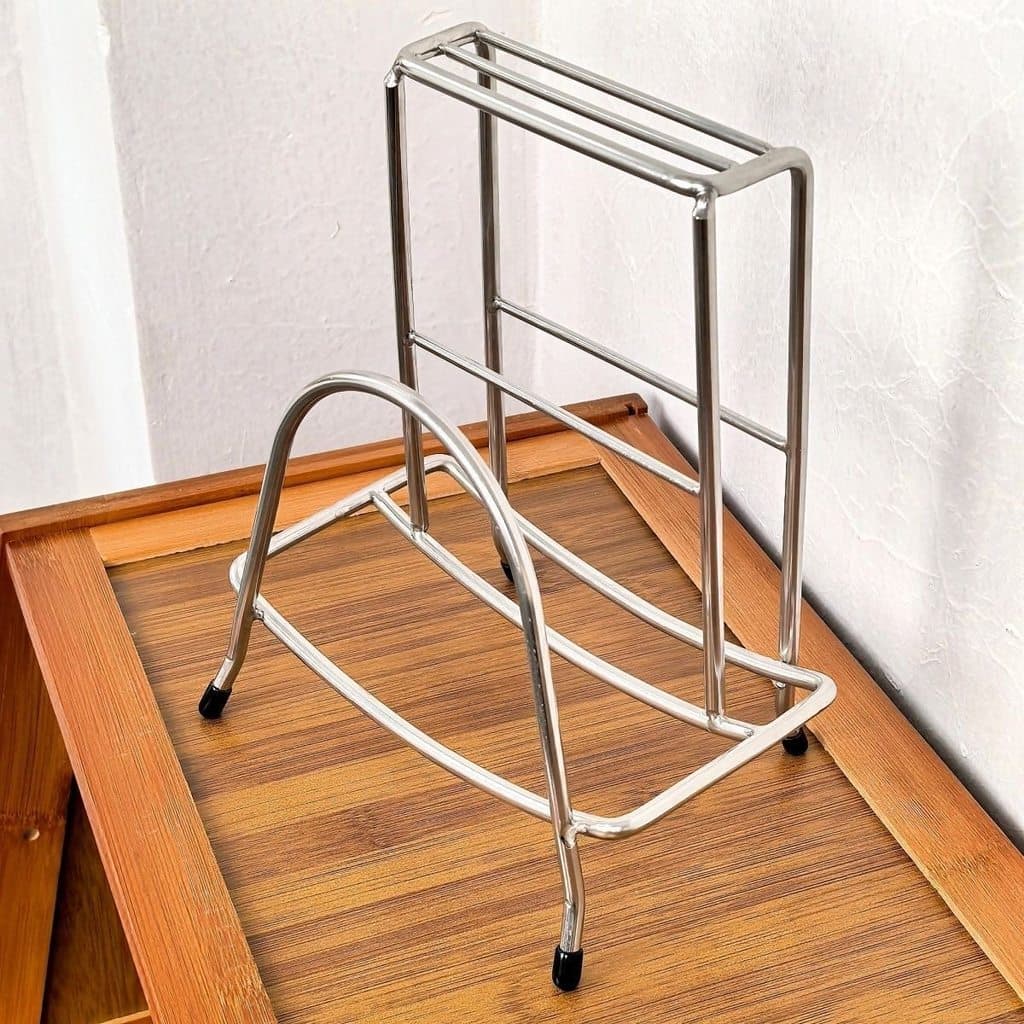 Rack de tábua de corte de aço inoxidável Extra grosso Rack de tábua de corte Armazenamento de tábua de cortar Prateleira