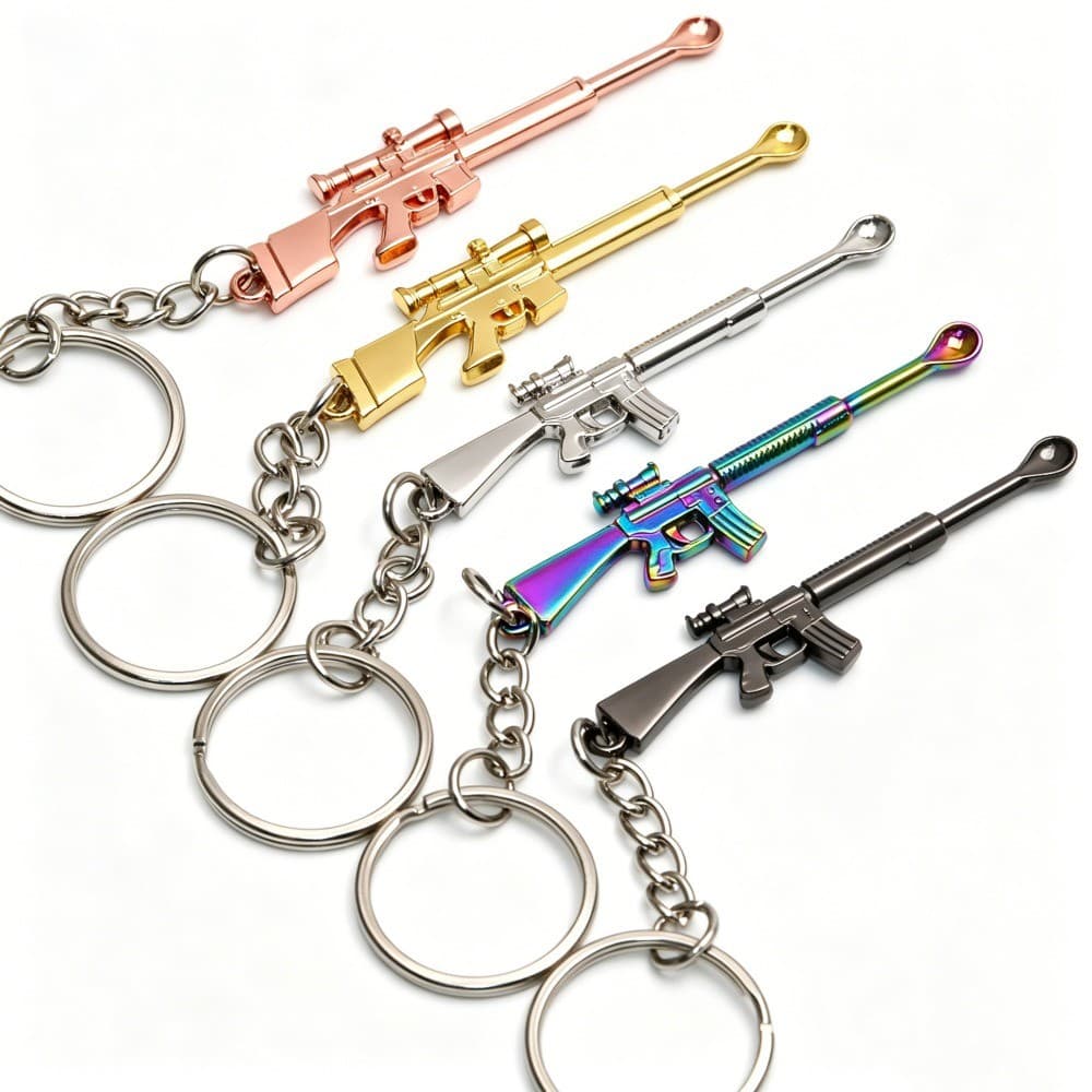 Material De Liga De Zinco Em Forma De Arma Colher Pequena Portátil Com Corrente Pá Ferramentas De Cozinha Presente De Fe