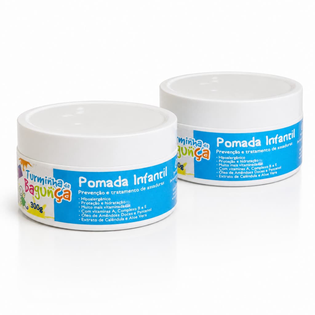 Kit 2 Pomada de Assadura para Bebê 300g Turminha da Bagunça Pomada Infantil Assaduras com Vitamina Vegana Hipoalergênica