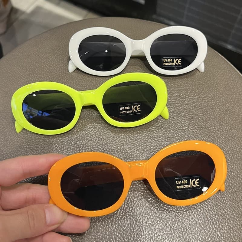 Crianças óculos de sol único passarela meninos meninas Oval óculos de sol bonito moda meninos bebê pára-sol óculos
