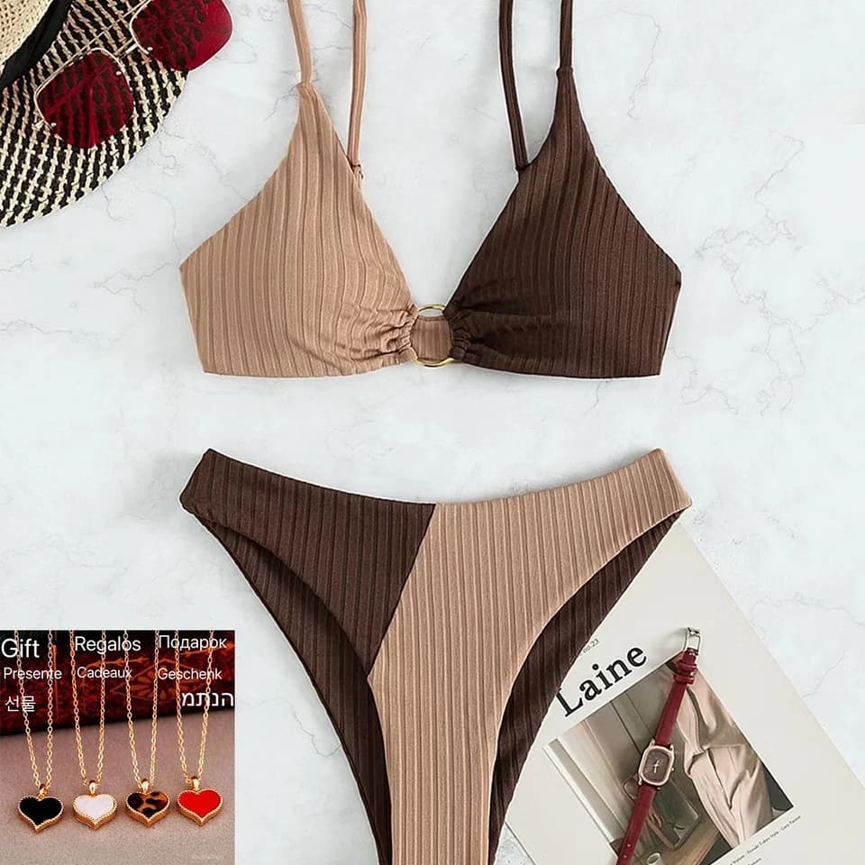 Maiô Feminino Push Up Cintura Alta Praia