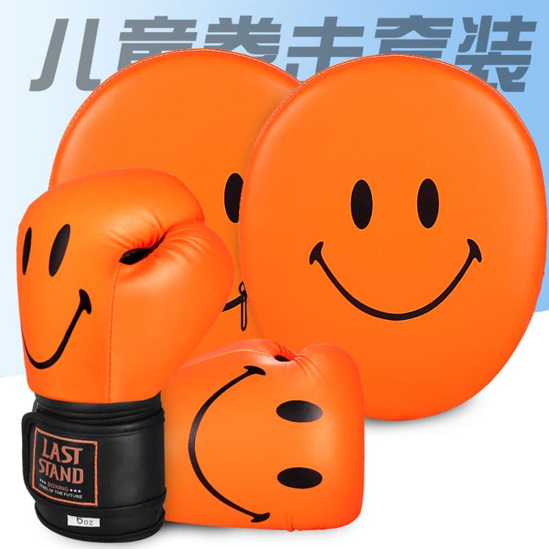 Crianças luvas profissionais conjunto de combinação Sanda luta luvas de boxe mão alvo treinamento saco de boxe espessame