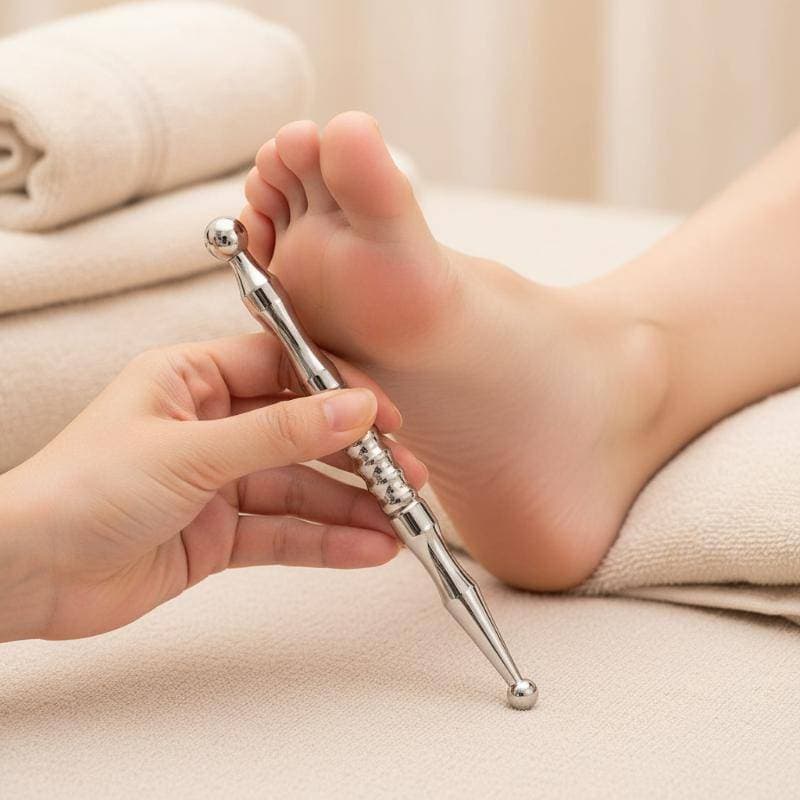 Ferramenta De Reflexologia De Cabeça Dupla WoodAron Em Aço Inoxidável Para Terapia De Acupuntura E Massagem Facial br