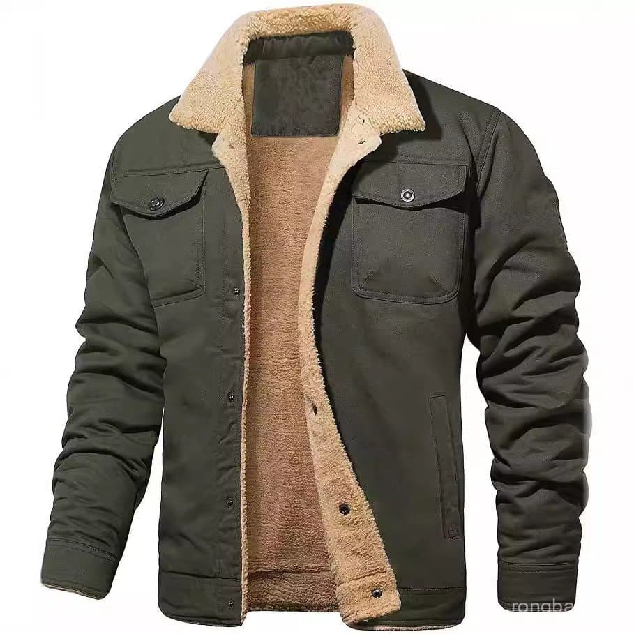 2024 Cross-Border outono inverno nova jaqueta masculina forro de lã algodão Workwear jaqueta Casual jaqueta masculina.