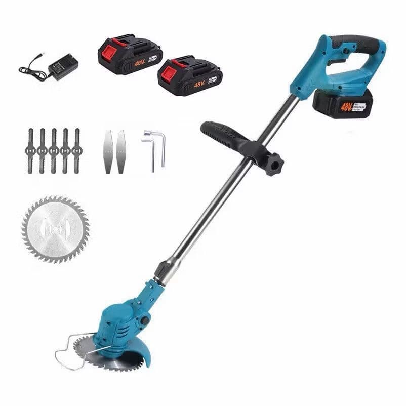 Roçadeira Aparador de Grama 48V Hanabi Cortador de Grama Sem Fio 2 Baterias 360° Jardim Arbusto
