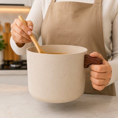 Leiteira top  ferve Facil mais pratico Revestimento Nanoceramico 1500ml Bege Duravel Facil Higienizacao Cozinha
