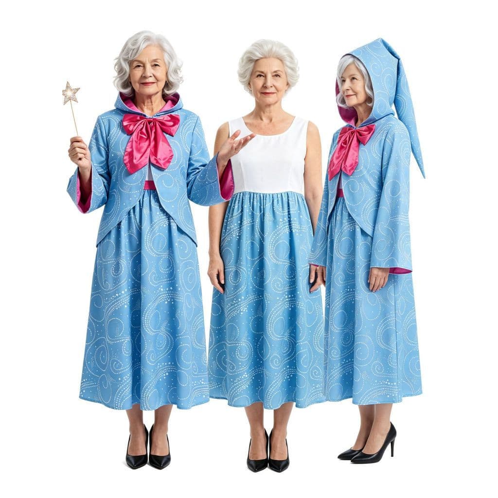 Fantasia de Cosplay da Fada Madrinha Cinderela para Mulheres Adultas, Vestido de Princesa para Halloween, Carnaval, Fest