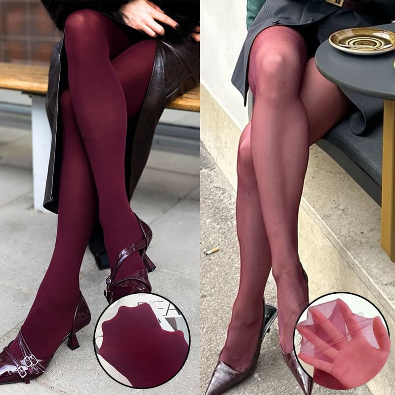 Meias Finas Femininas Super Elásticas Tamanho Grande Leggings Vermelhas Primavera Outono Inverno OUAM