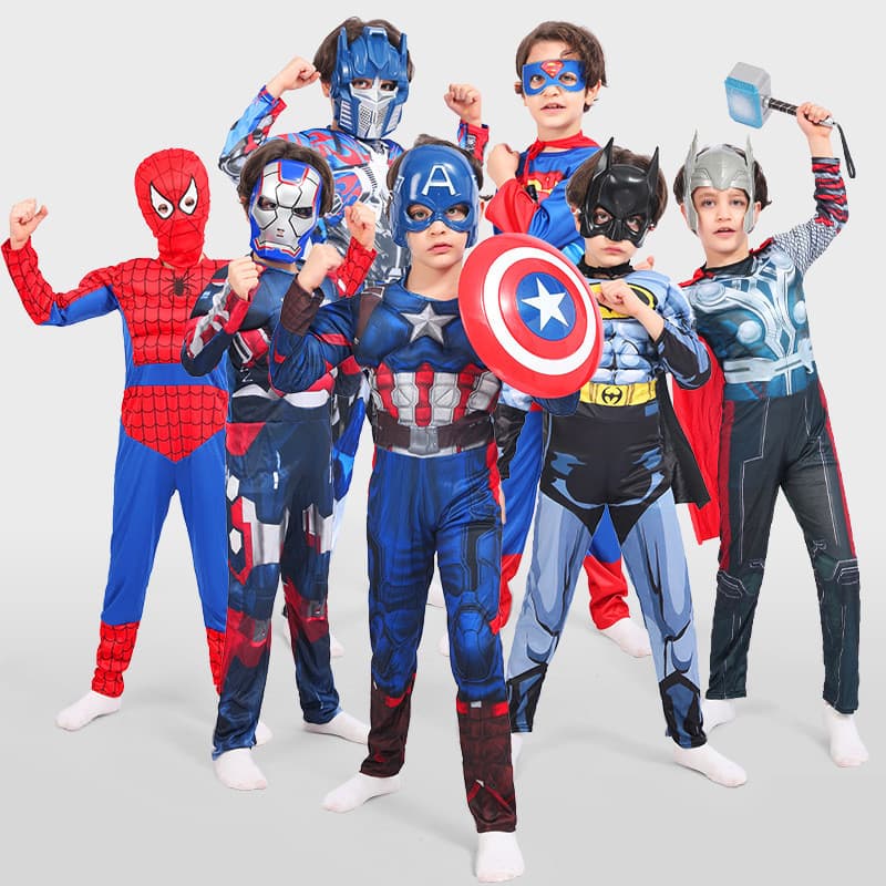 Fantasia de Halloween Vingadores Capitão América Homem de Ferro Homem-Aranha Optimus Traje Role Playing