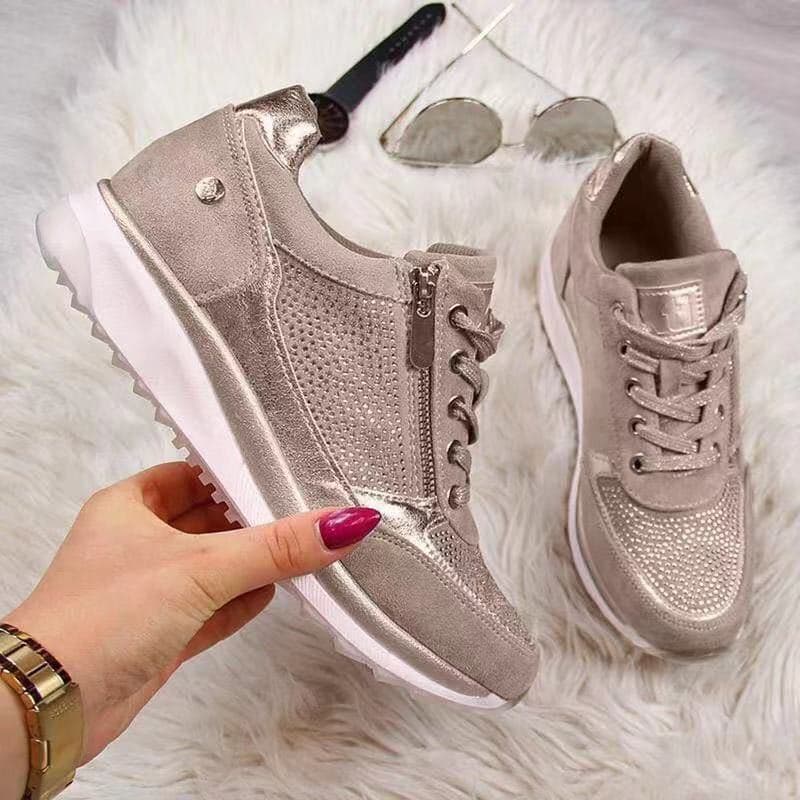 2026 Novo Estilo Tamanho Grande 2026 Primavera Outono Sapatos Únicos Mulheres Moda Britânica Altura Interna Aumentando S