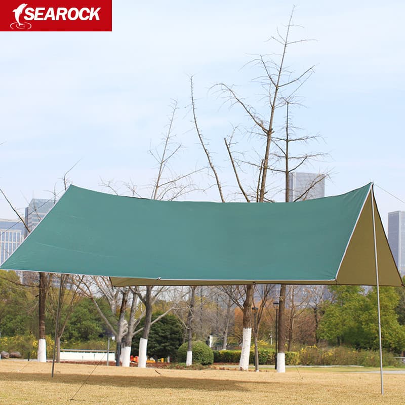 Tenda portátil ao ar livre guarda-sol pano acampamento protetor solar revestido de prata galpão suprimentos de acampamen