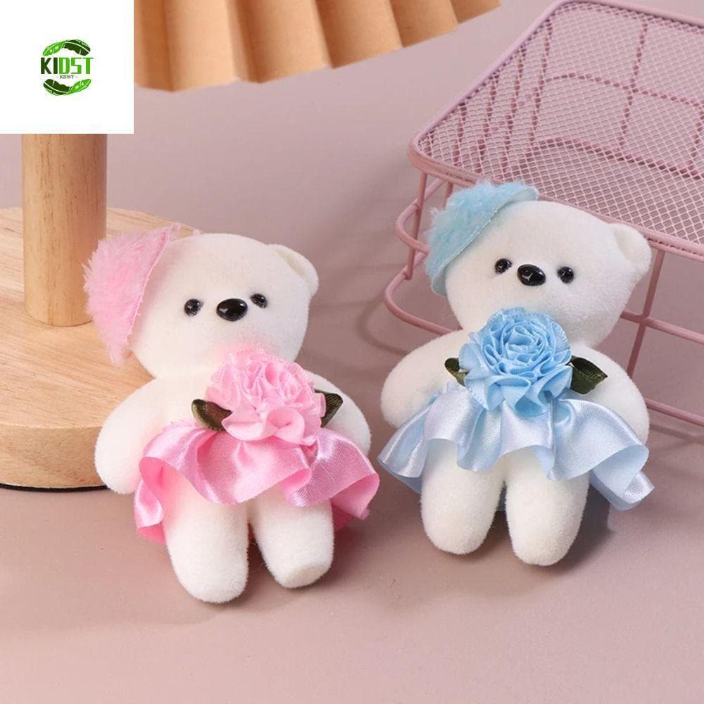 KIDST 10 Pçs/set Mini Buquê De Flores De Urso , Boneca De Pelúcia Animal Brinquedos De Espuma ,