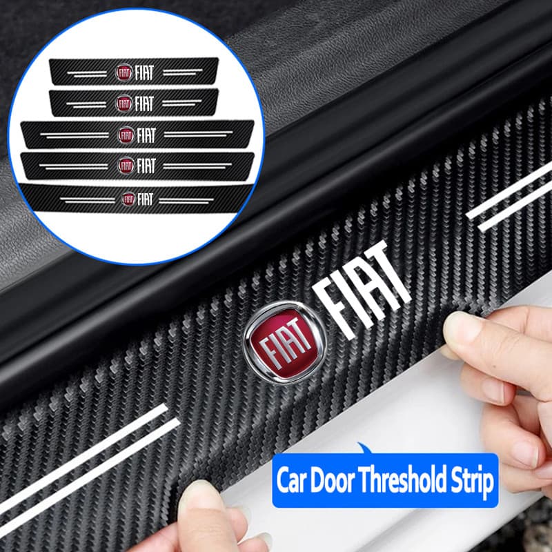 Adesivos Protetores De Soleira De Porta De Carro Fiat Tira De Limiar De Fibra De Carbono Para 500 FR Abarth Croma Punto