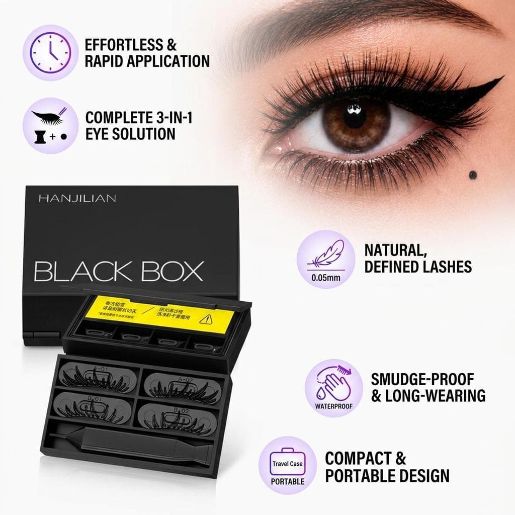 Kit De Carimbo De Maquiagem Para Os Olhos 3 Em 1 , Delineador De Cílios Inferiores E Marca De Beleza , À Prova D'água De