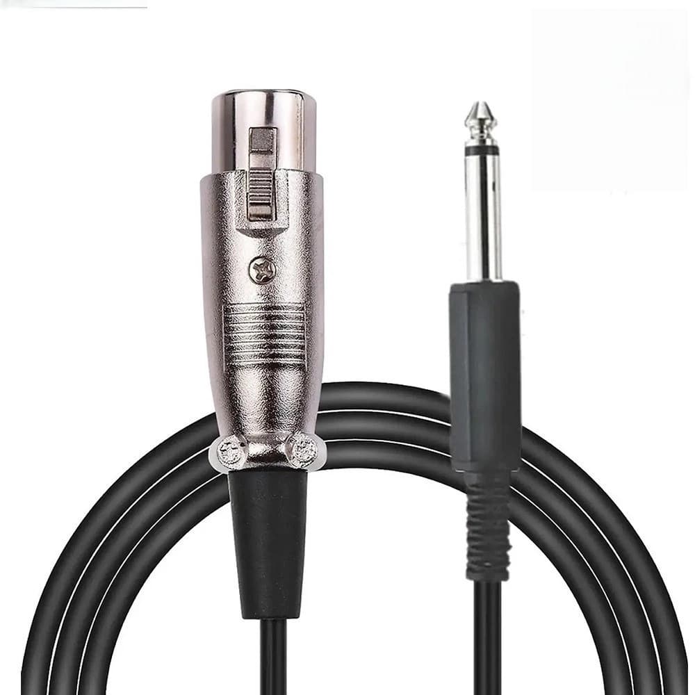 Cabo de microfone profissional P10 mono para XLR fêmea 2m/3m/5m original Kapbom 2026