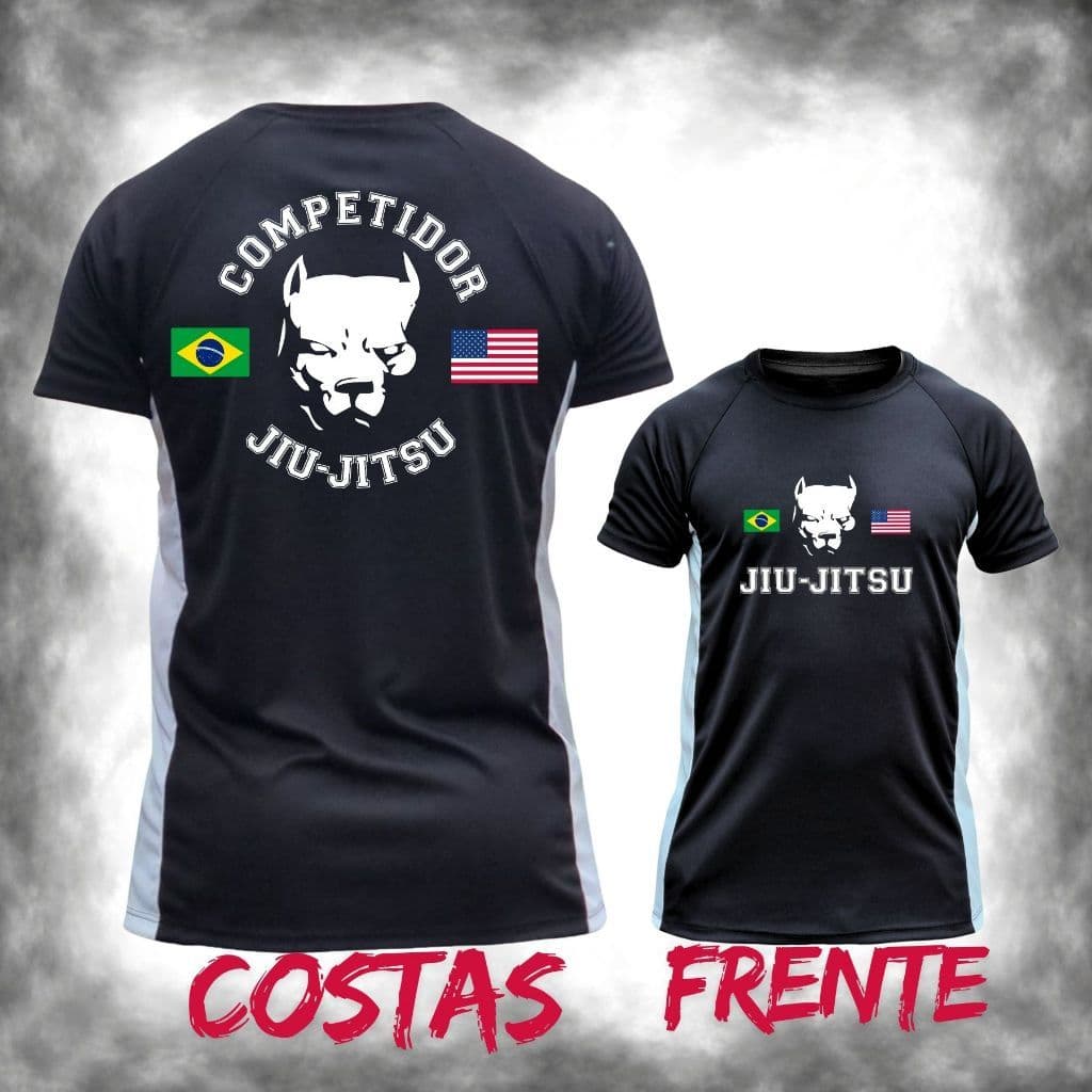 Camisa Jiu Jitsu Big Dog Competidor Pit Bull Masculina Treino Nogi Muay Thai MMA Boxe Luta Academia Crossfit Cachorro