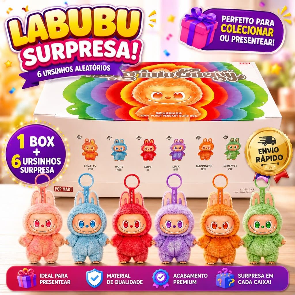 Box Boneco Labu 6 Unidades Surpresa Original – Colecionável Infantil Divertido