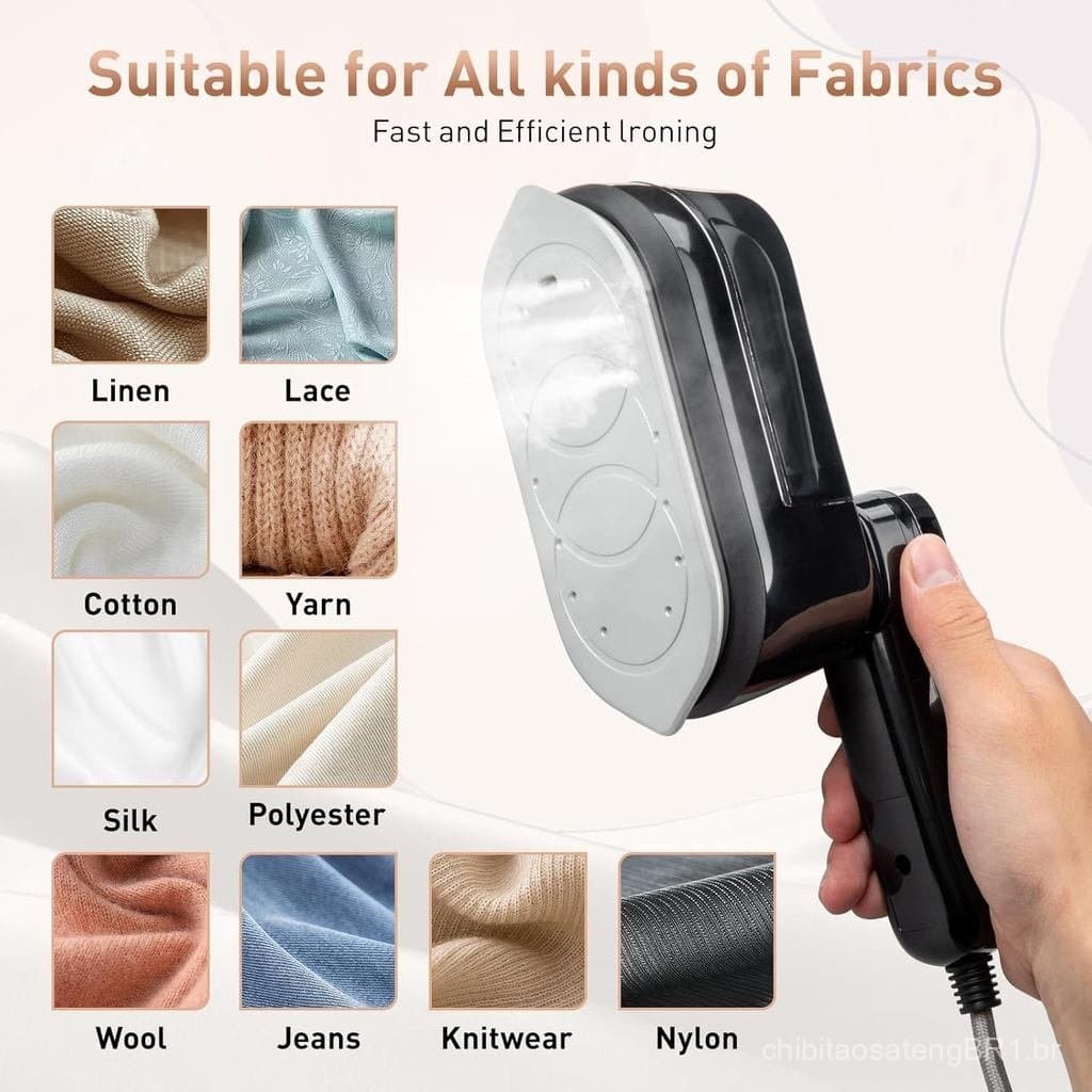 Vaporizador de Viagem para Roupas, Ferro de Passar a Vapor Portátil com 4 Velocidades Ajustáveis e Tela LCD, Aquecimento