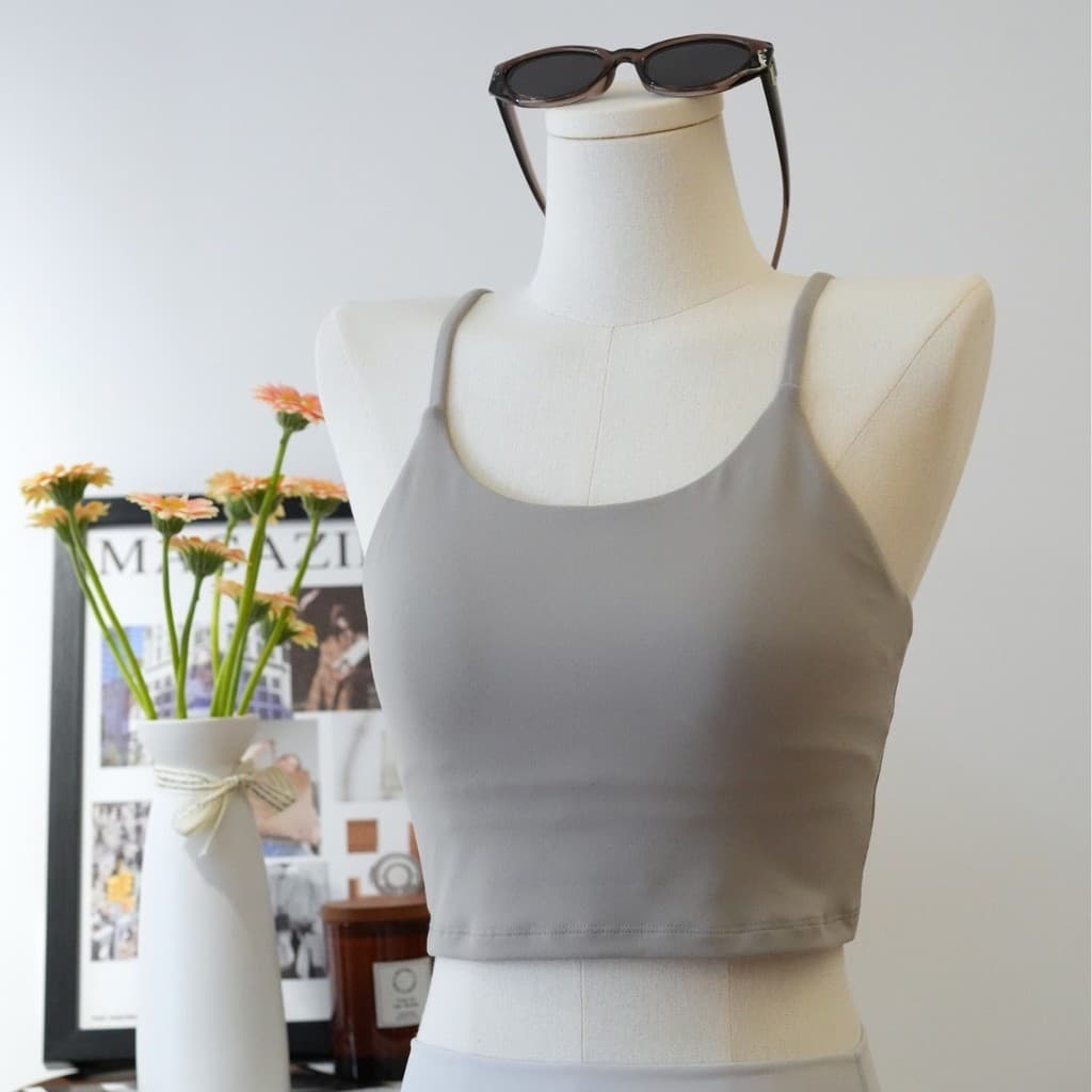 Sutiã esportivo feminino colete de Fitness estilo Yoga roupa interior estilingue correndo topo único com almofada no pei