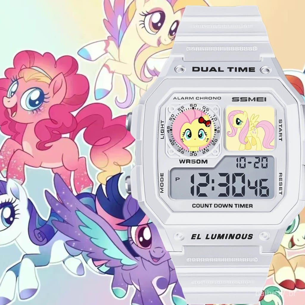 Relógio à Prova d'Água My Little Pony Popular, Relógio Eletrônico Pequeno Quadrado para Crianças, Presente de Natal para