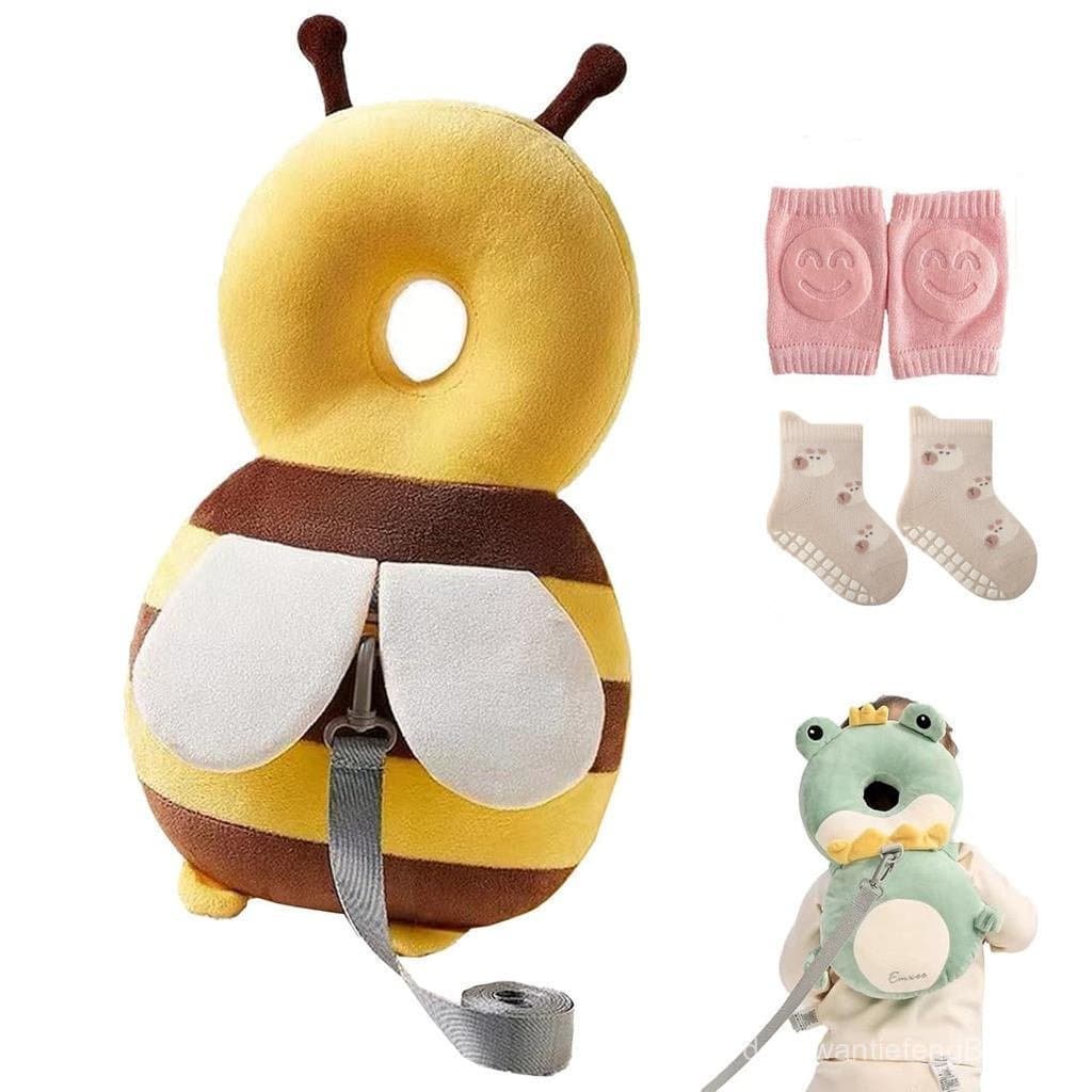 Dispositivo de proteção para a cabeça do andador infantil, mochila de segurança ajustável com almofada, protetores d