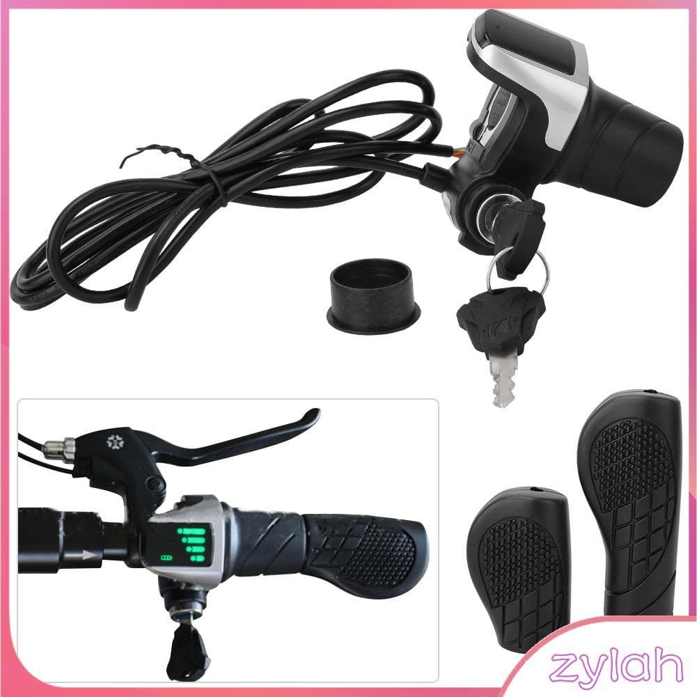 zylah.br 36V Bicicleta Elétrica Bicicleta Ebike Guiador Torção Acelerador com Display LCD e Bloqueio de Chave