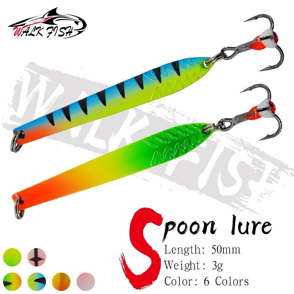 Caminhada Peixe 1 Peça 5cm/3.6g Gabaritos De Pesca No Gelo Colher Liga De Zinco Metal Isca Dura Micro Iscas Artificiais