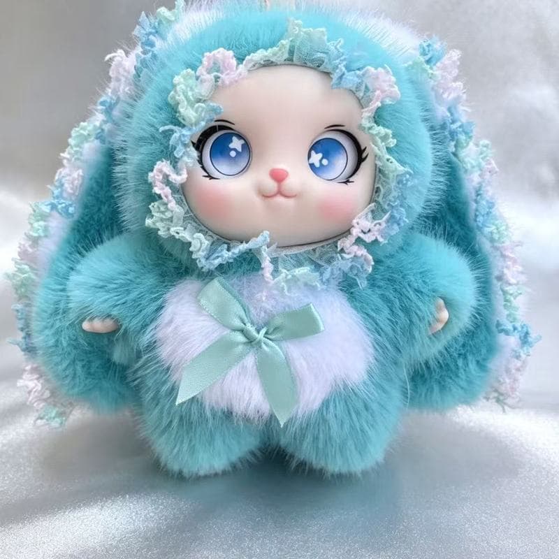 Boneca novo estilo série boneca orelha de pelúcia coelho vinil diy orelha longa bonito boneca pingente presente