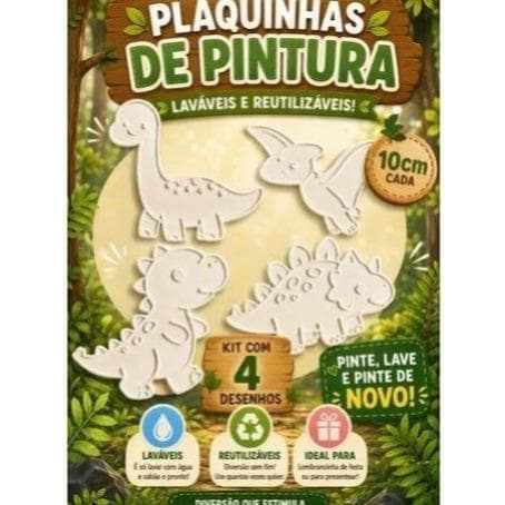 6 Kit Dinossauro De Pintura Lembrança Festa Infantil