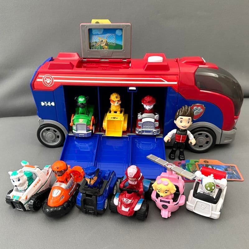 Carro de patrulha equipe de resgate carro de brinquedo filhote de cachorro ônibus patrulha carro de observação brinquedo