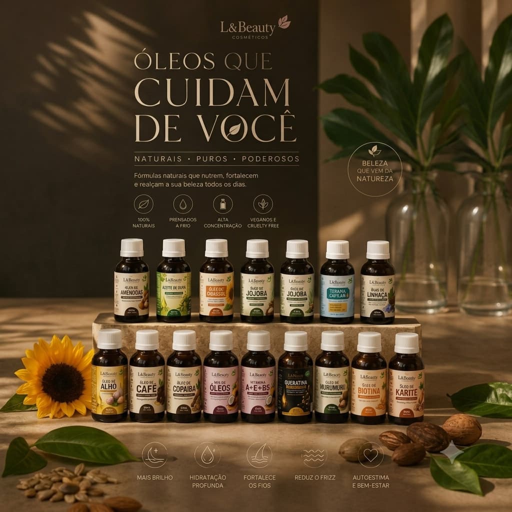 Óleo Capilar Vegano L&Beauty 60ml - Booster Crescimento e Reconstrução