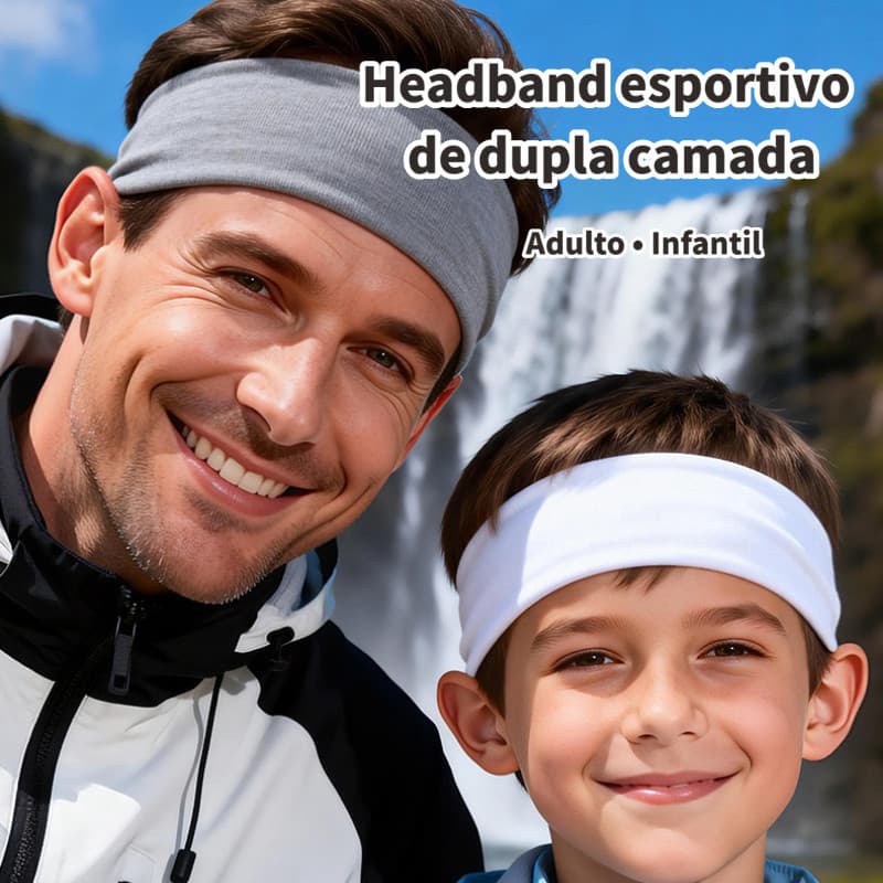 Dupla camada absorvente de suor esportes bandana pele-amigável respirável antitranspirante banda pai-filho mesmo estilo