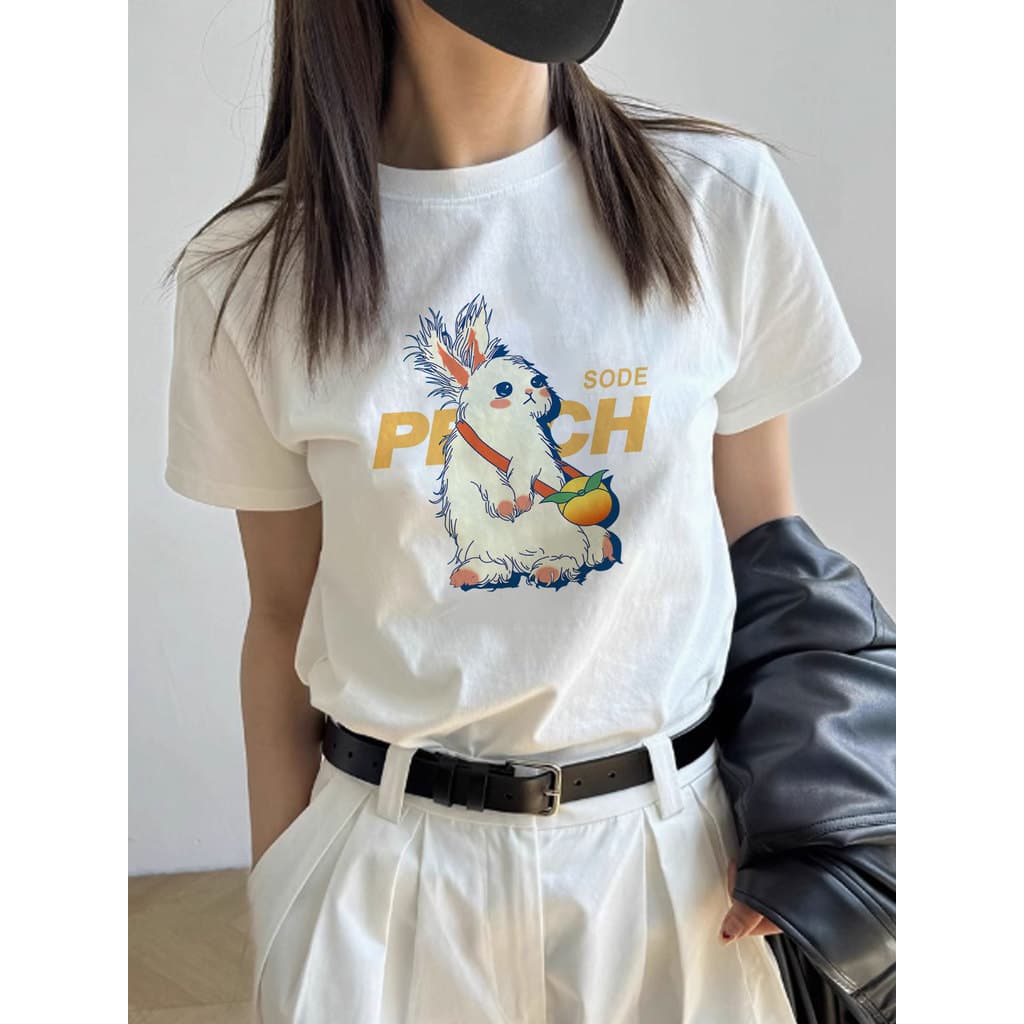 Camiseta de manga curta de seda de leite branco feminino novo estilo de venda quente verão topo moda moda luz luxo High-