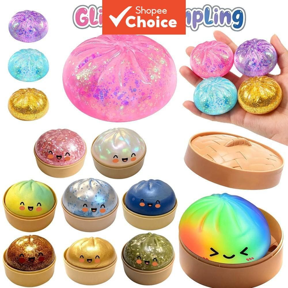 Brinquedo de Bolinho Glitter Fofo Bolinhos Squishiest com Caixa Vaporizador Alívio do Estresse & Ansiedade para Crianças
