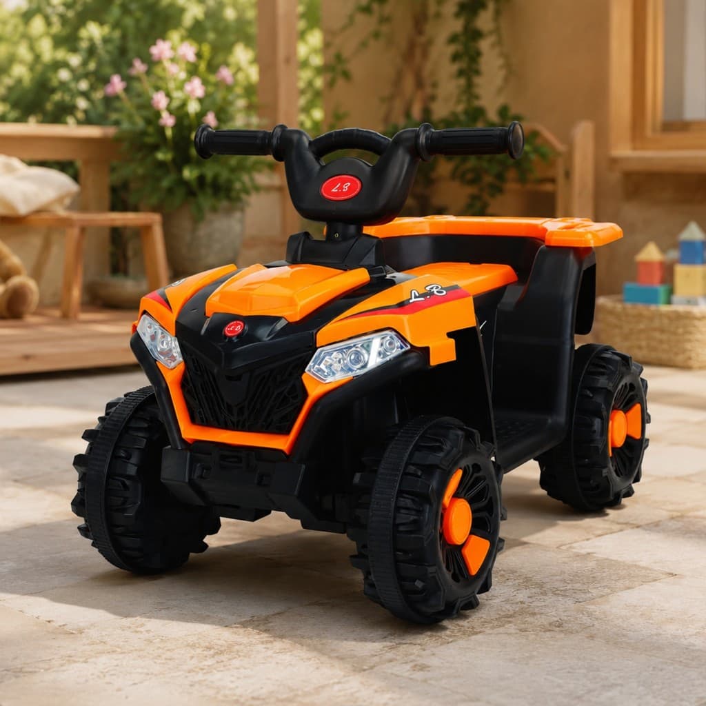 Quadriciclo Infantil Mini Laranja Até 30kg Carro Bateria Som