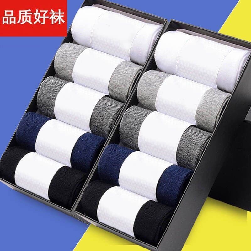 Zhu e meias meias masculinas de algodão industrial [compre 5 e ganhe 5 grátis Total 10 pares] meias masculinas de cano m
