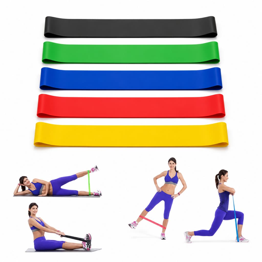 Kit 5 Faixas Elasticas  Band Com 5 Niveis Fisioterapia