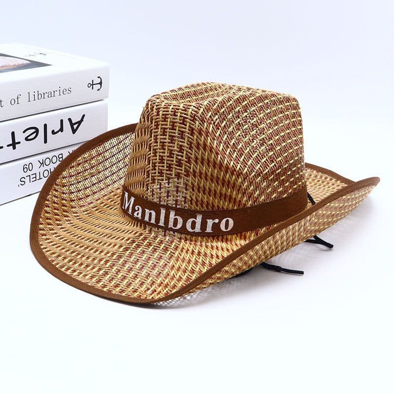 Homens guarda-sol verão ao ar livre chapéu de palha aba grande chapéu de sol pesca Cowboy chapéu de sol praia chapéu de