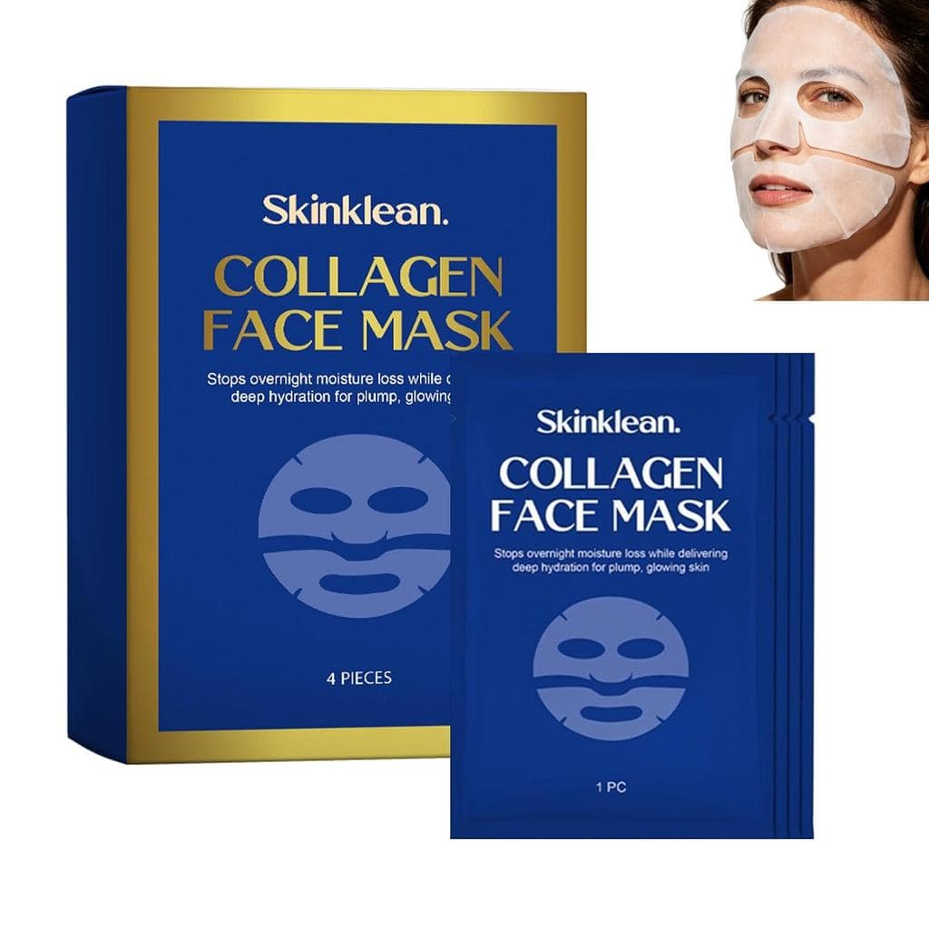 Máscara Facial de Colágeno, Hidratação Profunda, Máscara em Folha Nutritiva para Todos os Tipos de Pele, Leve, Rejuvenes