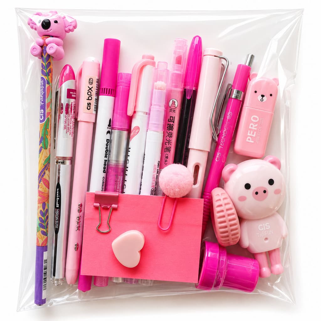 Kit  Com Mais de 15 itens de Papelaria Colors (Escolha a Cor)